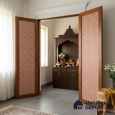 Brown Digital look LM 23941 Kutchkala Lippan Art 8 ft x 4 ft Texture Finish Decorative Laminate - 1.25 mm | Suitable for Living room,TV Unit, Highlighter Wall, Wardrobe, Feature Wall
