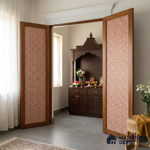 Brown Digital look LM 23941 Kutchkala Lippan Art 8 ft x 4 ft Texture Finish Decorative Laminate - 1.25 mm | Suitable for Living room,TV Unit, Highlighter Wall, Wardrobe, Feature Wall