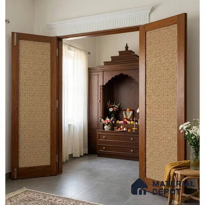 Brown Digital look LM 23943 Fulvatika Miniature Art 8 ft x 4 ft Texture Finish Decorative Laminate - 1 mm | Suitable for Living room,TV Unit, Highlighter Wall, Wardrobe, Feature Wall