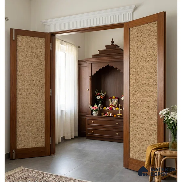 Brown Digital look LM 23943 Fulvatika Miniature Art 8 ft x 4 ft Texture Finish Decorative Laminate - 1 mm | Suitable for Living room,TV Unit, Highlighter Wall, Wardrobe, Feature Wall