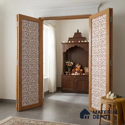 White Digital look LM 23949 Kamlotsav Pichwai Art 8 ft x 4 ft Texture Finish Decorative Laminate - 1 mm | Suitable for Living room,TV Unit, Highlighter Wall, Wardrobe, Feature Wall
