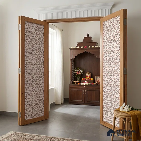 White Digital look LM 23949 Kamlotsav Pichwai Art 8 ft x 4 ft Texture Finish Decorative Laminate - 1 mm | Suitable for Living room,TV Unit, Highlighter Wall, Wardrobe, Feature Wall