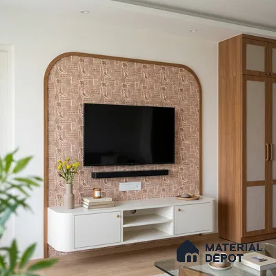 Brown Digital look LM 23942 Matikala Lippan Art 8 ft x 4 ft Texture Finish Decorative Laminate - 1.25 mm | Suitable for Living room,TV Unit, Highlighter Wall, Wardrobe, Feature Wall