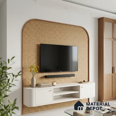 Brown Digital look LM 23943 Fulvatika Miniature Art 8 ft x 4 ft Texture Finish Decorative Laminate - 1 mm | Suitable for Living room,TV Unit, Highlighter Wall, Wardrobe, Feature Wall