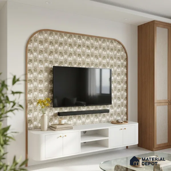 Green Digital look LM 23948 Gaukala Pichwai Art 8 ft x 4 ft Texture Finish Decorative Laminate - 1 mm | Suitable for Living room,TV Unit, Highlighter Wall, Wardrobe, Feature Wall