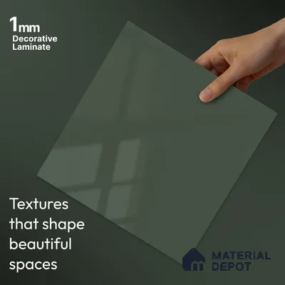 LM 23483 (HG 415) Satin Olive 8 ft x 4 ft High Gloss Finish Decorative Laminate - 1 mm | Suitable for Living Room, Kitchen, Office