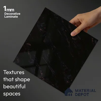 LM 23499 Ebony Galaxy 8 ft x 4 ft High Gloss Finish Decorative Laminate - 1 mm | Suitable for TV Unit, Wardrobe, Kitchen Cabinets
