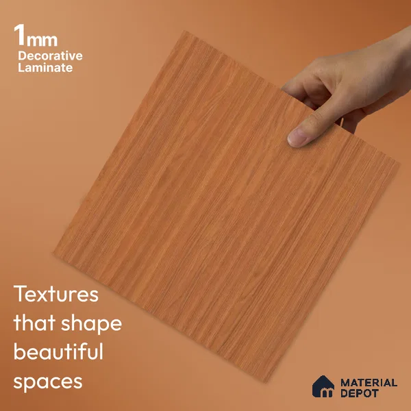 Wooden Fluted Look LM 23504 (BB 7118) Sunrise Oak 8 ft x 4 ft Bamboo Bliss Finish Decorative Laminate - 1 mm | Suitable for TV Unit, Wardrobe, Kitchen Cabinets