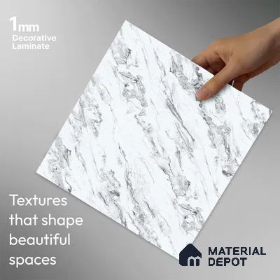 LM 23506 (AT 07 7283) Calacatta Cloud 8 ft x 4 ft Aurora Twilight Finish Decorative Laminate - 1 mm | Suitable for TV Unit, Wardrobe, Kitchen Cabinets