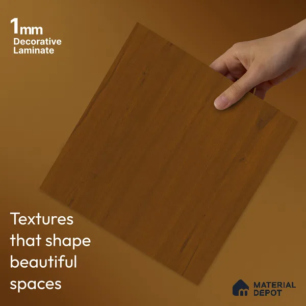 Wooden Look LM 23507 Cinnamon Spice 8 ft x 4 ft Amber Oak Finish Decorative Laminate - 1 mm | Suitable for TV Unit, Wardrobe, Kitchen Cabinets