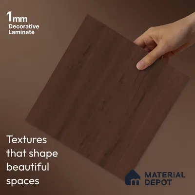 Wooden Look LM 23509 Midnight Mahogany 8 ft x 4 ft Amber Oak Finish Decorative Laminate - 1 mm | Suitable for TV Unit, Wardrobe, Kitchen Cabinets
