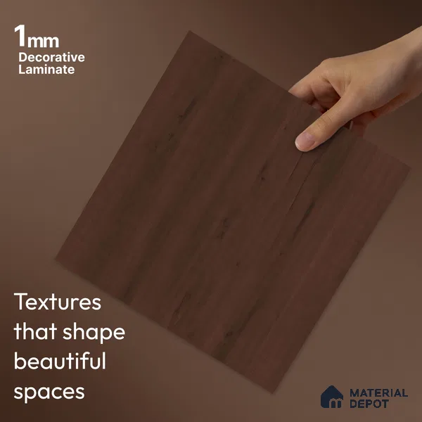 Wooden Look LM 23509 Midnight Mahogany 8 ft x 4 ft Amber Oak Finish Decorative Laminate - 1 mm | Suitable for TV Unit, Wardrobe, Kitchen Cabinets