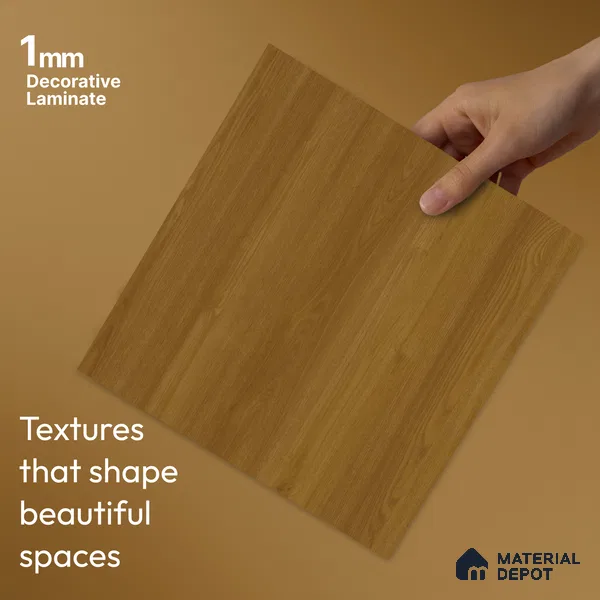 Wooden Look LM 23510 Golden Honey 8 ft x 4 ft Amber Oak Finish Decorative Laminate - 1 mm | Suitable for TV Unit, Wardrobe, Kitchen Cabinets