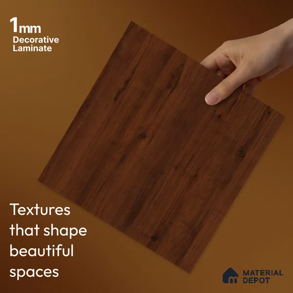 Wooden Look LM 23512 (AO 09 7117) Cacao Bean 8 ft x 4 ft Amber Oak Finish Decorative Laminate - 1 mm | Suitable for TV Unit, Wardrobe, Kitchen Cabinets
