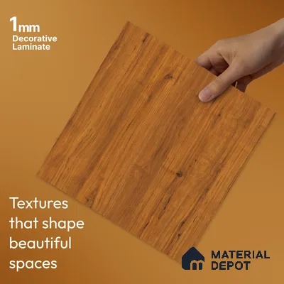 Wooden Look LM 23513 (AO 09 7116) Sun Dappled 8 ft x 4 ft Amber Oak Finish Decorative Laminate - 1 mm | Suitable for TV Unit, Wardrobe, Kitchen Cabinets