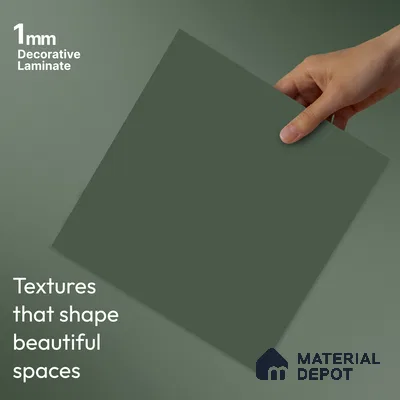 LM 23532 (SMT 415) Satin Olive 8 ft x 4 ft Super Matte Finish Decorative Laminate - 1 mm | Suitable for Living Room, Kitchen, Office