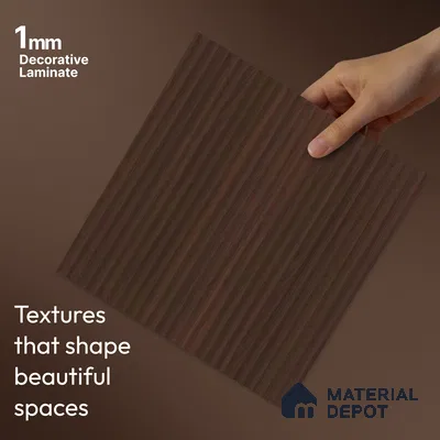 Wooden Fluted Look LM 23534 Wenge Wood 8 ft x 4 ft Bamboo Bliss Finish Decorative Laminate - 1 mm | Suitable for TV Unit, Wardrobe, Kitchen Cabinets