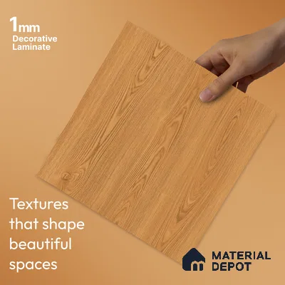 Wooden Look LM 23536 Butterscotch Oak 8 ft x 4 ft Veneer Textured Finish Decorative Laminate - 1 mm | Suitable for TV Unit, Wardrobe, Kitchen Cabinets