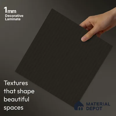 Fluted Solid Color Look LM 23537 (BB 924) Cinder Night Sky 8 ft x 4 ft Aged Radiance Finish Decorative Laminate - 1 mm | Suitable for TV Unit, Wardrobe, Kitchen Cabinets