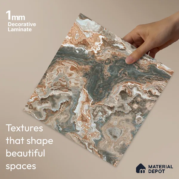 LM 23550 Copper Canyon 8 ft x 4 ft Antique Finish Decorative Laminate - 1 mm | Suitable for TV Unit, Wardrobe, Kitchen Cabinets