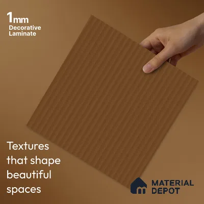 Wooden Fluted Look LM 23554 (BB 902) Butterscotch Swirl 8 ft x 4 ft Antique Tones Finish Decorative Laminate - 1 mm | Suitable for TV Unit, Wardrobe, Kitchen Cabinets