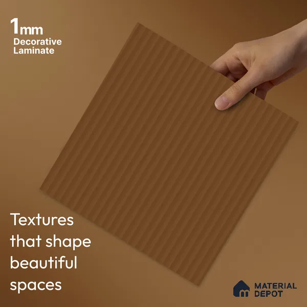 Wooden Fluted Look LM 23554 (BB 902) Butterscotch Swirl 8 ft x 4 ft Antique Tones Finish Decorative Laminate - 1 mm | Suitable for TV Unit, Wardrobe, Kitchen Cabinets
