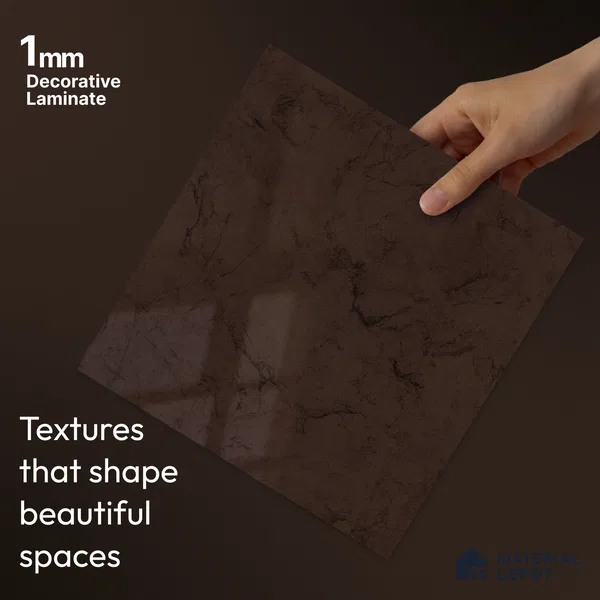 LM 23557 Earth Tones 8 ft x 4 ft High Gloss Finish Decorative Laminate - 1 mm | Suitable for TV Unit, Wardrobe, Kitchen Cabinets