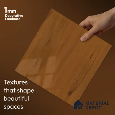 Wooden Look LM 23560 (HG 7124) Autumn Oak 8 ft x 4 ft High Gloss Finish Decorative Laminate - 1 mm | Suitable for TV Unit, Wardrobe, Kitchen Cabinets