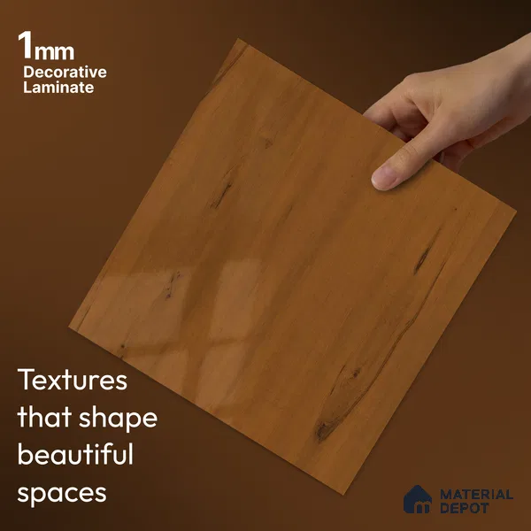 Wooden Look LM 23560 (HG 7124) Autumn Oak 8 ft x 4 ft High Gloss Finish Decorative Laminate - 1 mm | Suitable for TV Unit, Wardrobe, Kitchen Cabinets