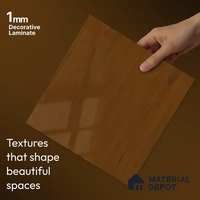 Wooden Look LM 23561 (HG 7125) Cinnamon Spice 8 ft x 4 ft High Gloss Finish Decorative Laminate - 1 mm | Suitable for TV Unit, Wardrobe, Kitchen Cabinets