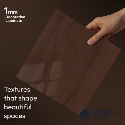 Wooden Look LM 23562 (HG 7126) Midnight Mahogany 8 ft x 4 ft High Gloss Finish Decorative Laminate - 1 mm | Suitable for TV Unit, Wardrobe, Kitchen Cabinets