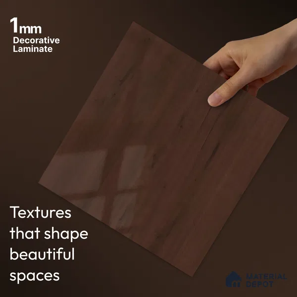 Wooden Look LM 23562 (HG 7126) Midnight Mahogany 8 ft x 4 ft High Gloss Finish Decorative Laminate - 1 mm | Suitable for TV Unit, Wardrobe, Kitchen Cabinets