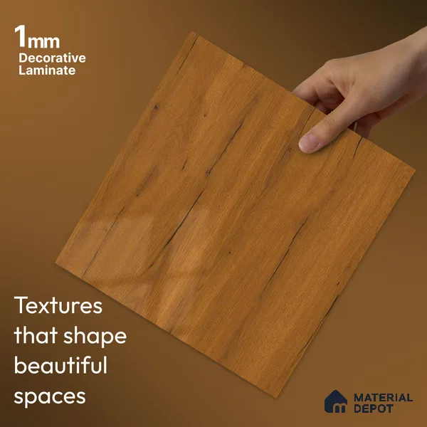 Wooden Look LM 23563 (HG 7252) Shadowed Walnut 8 ft x 4 ft High Gloss Finish Decorative Laminate - 1 mm | Suitable for TV Unit, Wardrobe, Kitchen Cabinets