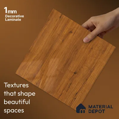 Wooden Look LM 23566 (HG 7116) SunDappled Oak 8 ft x 4 ft High Gloss Finish Decorative Laminate - 1 mm | Suitable for TV Unit, Wardrobe, Kitchen Cabinets