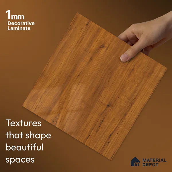 Wooden Look LM 23566 (HG 7116) SunDappled Oak 8 ft x 4 ft High Gloss Finish Decorative Laminate - 1 mm | Suitable for TV Unit, Wardrobe, Kitchen Cabinets