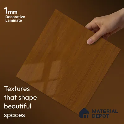 Wooden Look LM 23570 Sunrise Oak 8 ft x 4 ft High Gloss Finish Decorative Laminate - 1 mm | Suitable for TV Unit, Wardrobe, Kitchen Cabinets