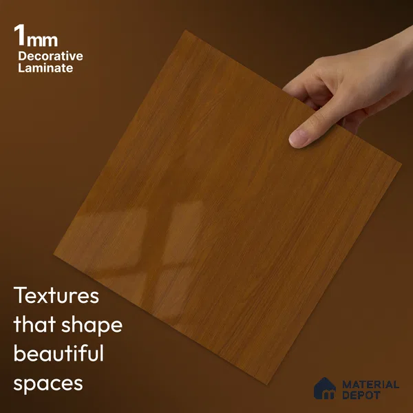 Wooden Look LM 23570 Sunrise Oak 8 ft x 4 ft High Gloss Finish Decorative Laminate - 1 mm | Suitable for TV Unit, Wardrobe, Kitchen Cabinets