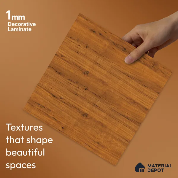Wooden Look LM 23572 (AHO 11 7116 HZ) Cacao Bean 8 ft x 4 ft Arctic Honey Oak Finish Decorative Laminate - 1 mm | Suitable for TV Unit, Wardrobe, Kitchen Cabinets