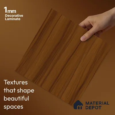 Wooden Look LM 23586 Wheatfield Glow 8 ft x 4 ft Amberwood Luxe Finish Decorative Laminate - 1 mm | Suitable for TV Unit, Wardrobe, Kitchen Cabinets