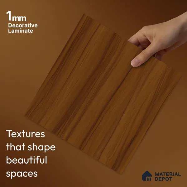 Wooden Look LM 23586 Wheatfield Glow 8 ft x 4 ft Amberwood Luxe Finish Decorative Laminate - 1 mm | Suitable for TV Unit, Wardrobe, Kitchen Cabinets