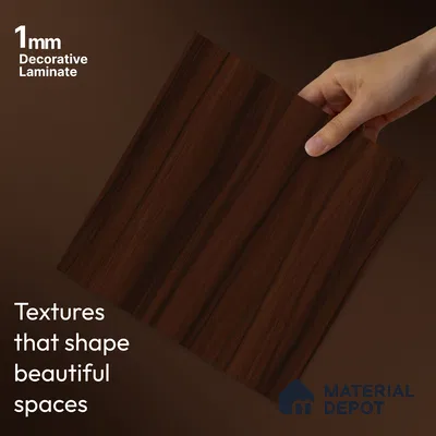 Wooden Look LM 23587 Dark Walnut 8 ft x 4 ft Amberwood Luxe Finish Decorative Laminate - 1 mm | Suitable for TV Unit, Wardrobe, Kitchen Cabinets