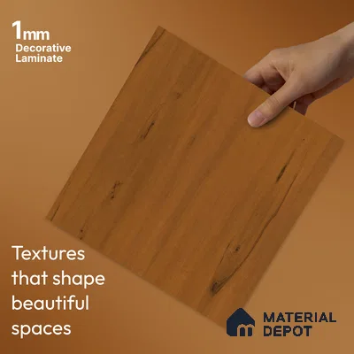 Wooden Look LM 23595 Autumn Oak 8 ft x 4 ft Autumn Weave Finish Decorative Laminate - 1 mm | Suitable for TV Unit, Wardrobe, Kitchen Cabinets