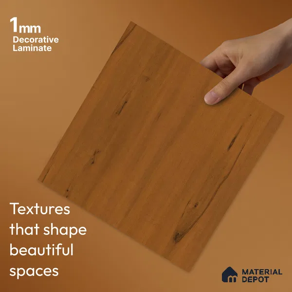 Wooden Look LM 23595 Autumn Oak 8 ft x 4 ft Autumn Weave Finish Decorative Laminate - 1 mm | Suitable for TV Unit, Wardrobe, Kitchen Cabinets