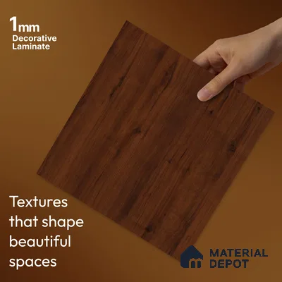 Wooden Look LM 23598 (AR 04 7117) Cacao Bean 8 ft x 4 ft Ash Refined Finish Decorative Laminate - 1 mm | Suitable for TV Unit, Wardrobe, Kitchen Cabinets
