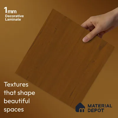 Wooden Look LM 23609 (SF 7125) Cinnamon Spice 8 ft x 4 ft Suede Finish Decorative Laminate - 1 mm | Suitable for TV Unit, Wardrobe, Kitchen Cabinets