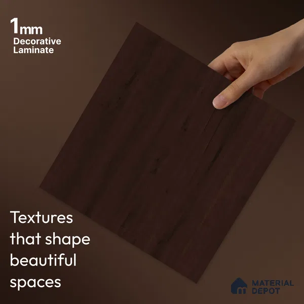 Wooden Look LM 23611 (SF 7126) Midnight Mahogany 8 ft x 4 ft Suede Finish Decorative Laminate - 1 mm | Suitable for TV Unit, Wardrobe, Kitchen Cabinets