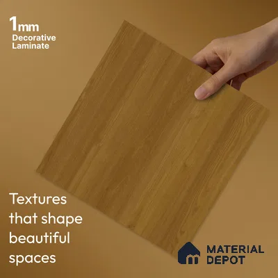 Wooden Look LM 23614 (SF 7537) Golden Honey 8 ft x 4 ft Suede Finish Decorative Laminate - 1 mm | Suitable for TV Unit, Wardrobe, Kitchen Cabinets