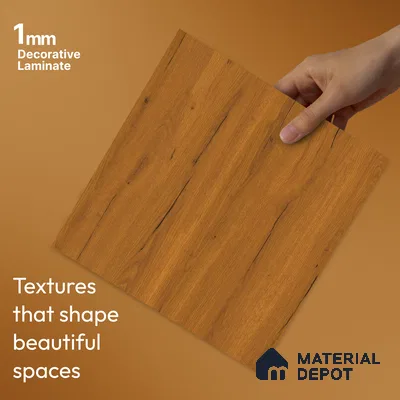 Wooden Look LM 23615 (SF 7252) Shadowed Walnut 8 ft x 4 ft Suede Finish Decorative Laminate - 1 mm | Suitable for TV Unit, Wardrobe, Kitchen Cabinets