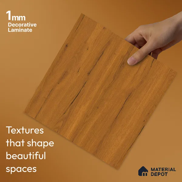 Wooden Look LM 23615 (SF 7252) Shadowed Walnut 8 ft x 4 ft Suede Finish Decorative Laminate - 1 mm | Suitable for TV Unit, Wardrobe, Kitchen Cabinets