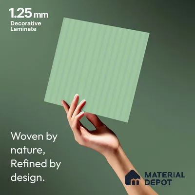 Mint Green Fluted Solid Color LM 18332 8 ft x 4 ft Texture Finish Decorative Laminate - 1.25 mm | Suitable for TV Unit,Wardrobe, Kitchen Cabinets